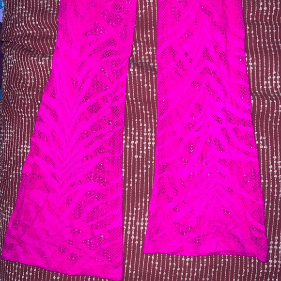 Beach Bunny Pink Lace Crop Top & Flare Pants - Picture 11 of 14